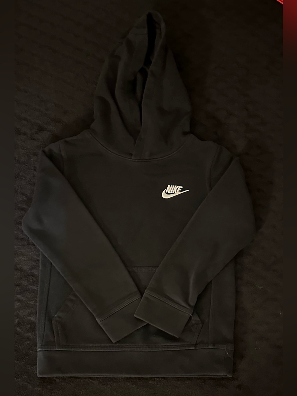 Nike Black Hoodie with White Swoosh Logo